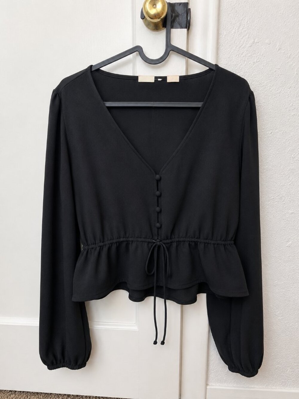 Levi's Black Tie Front Blouse - Size Small